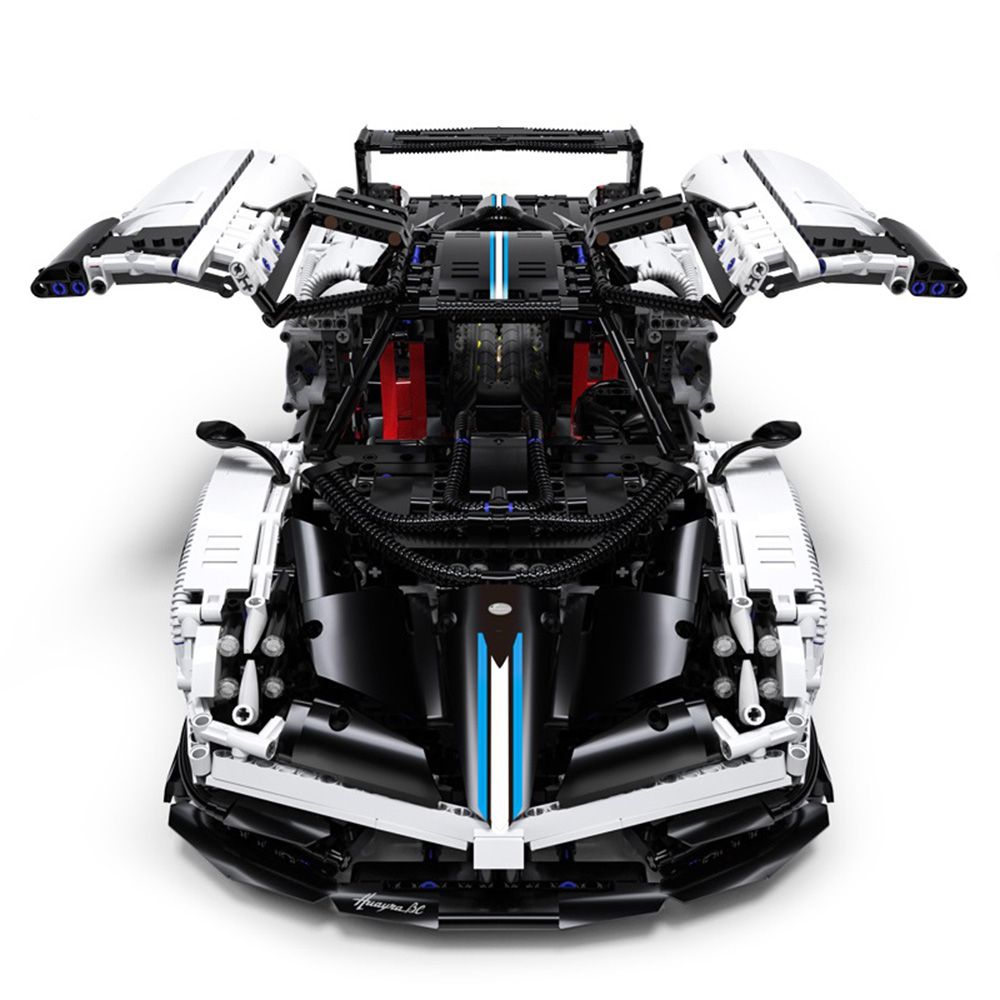 Комплект за сглобяване на количка с дистанционно, Rastar, Pagani Huayra, Бяла, 1:8, 2899 части