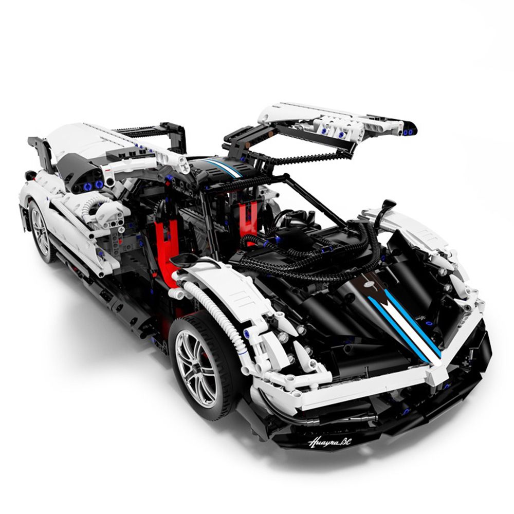 Комплект за сглобяване на количка с дистанционно, Rastar, Pagani Huayra, Бяла, 1:8, 2899 части