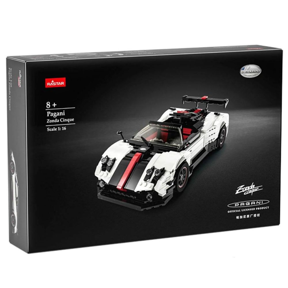 Комплект за сглобяване на количка, Rastar, Pagani Zonda Cinque, 1:16, 1024 части