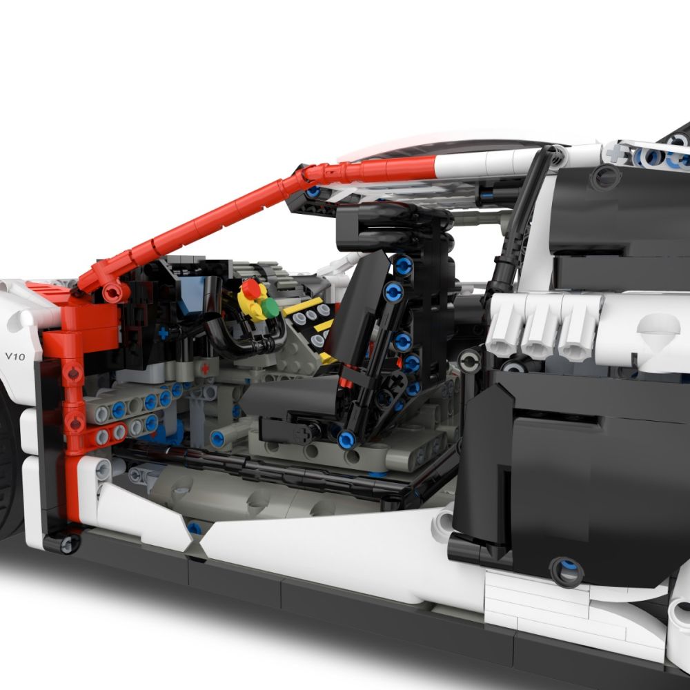 Комплект за сглобяване на количка с дистанционно, Rastar, Audi R8 GT3, 1:8, 3322 части