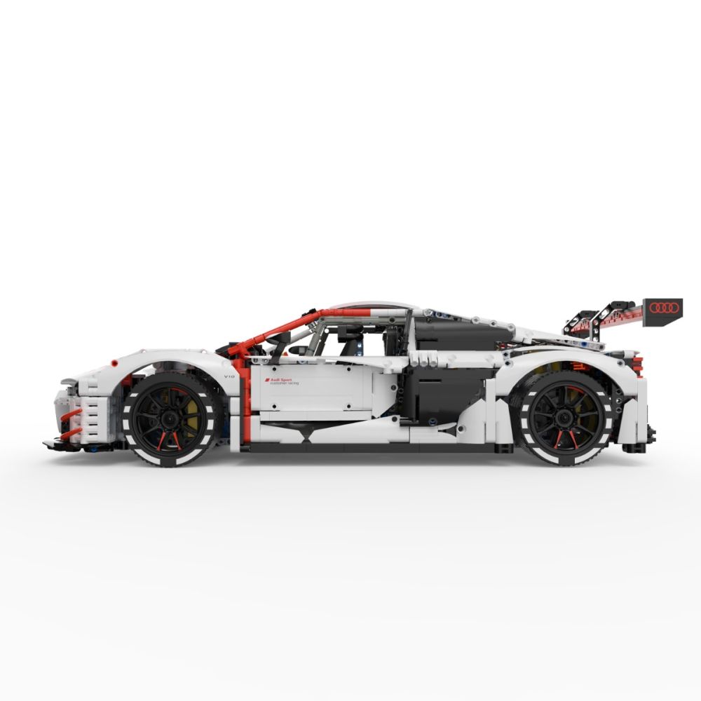 Комплект за сглобяване на количка с дистанционно, Rastar, Audi R8 GT3, 1:8, 3322 части
