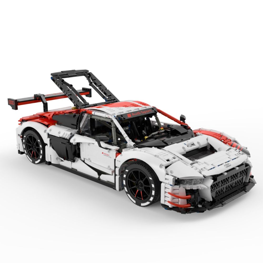 Комплект за сглобяване на количка с дистанционно, Rastar, Audi R8 GT3, 1:8, 3322 части