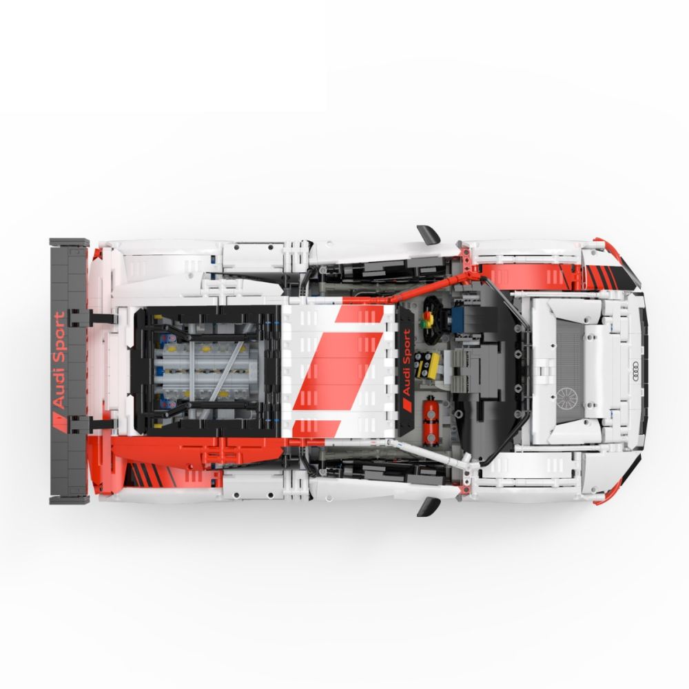 Комплект за сглобяване на количка с дистанционно, Rastar, Audi R8 GT3, 1:8, 3322 части