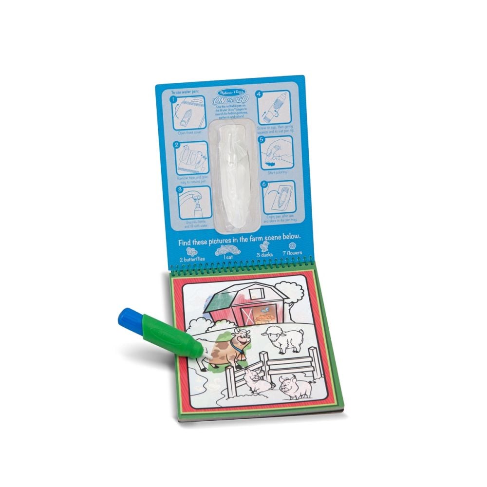 Комплект от 4 страници за оцветяване с вода, Melissa & Doug, Животни, 6074878