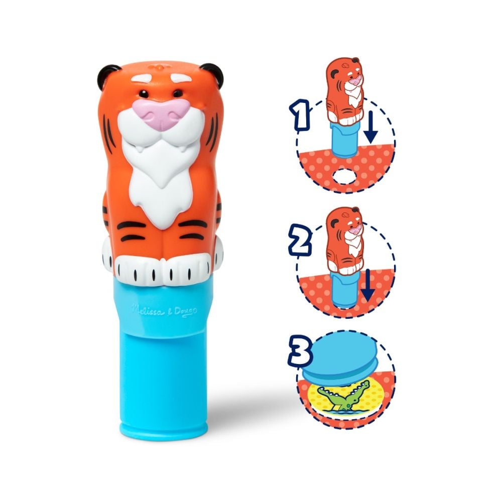 Комплект за занимания със стикери и печат, Melissa & Doug, Sticker WOW, Тигър, 6074897
