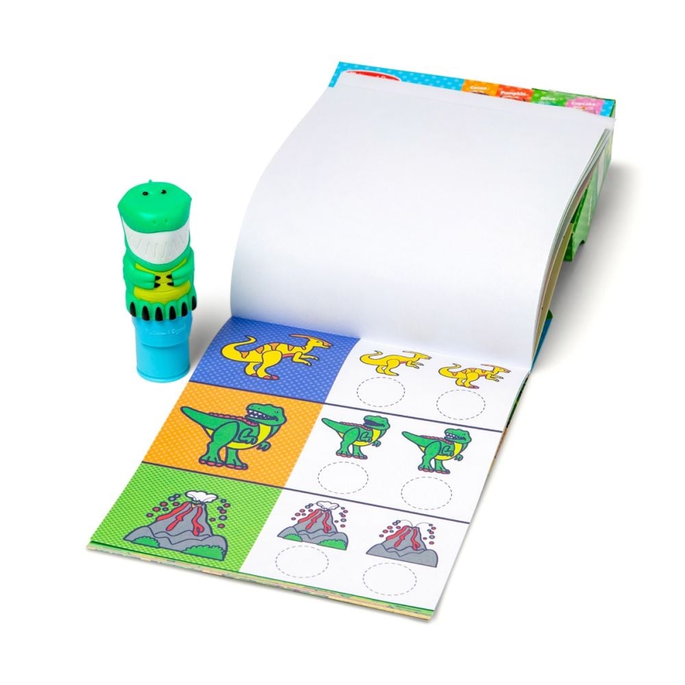 Комплект за занимания със стикери и печат, Melissa & Doug, Sticker WOW, Динозавър, 6074899