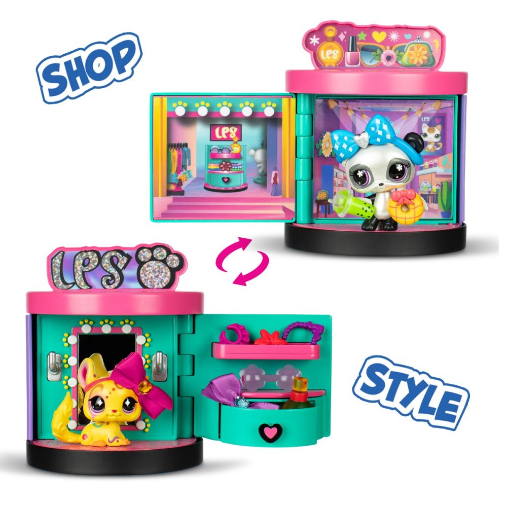 Комплект за игра с 3 фигурки, Littlest Pet Shop, Spin & Style Boutique