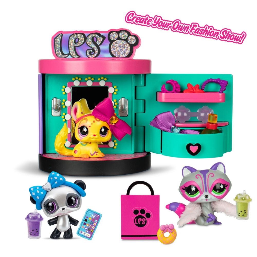 Комплект за игра с 3 фигурки, Littlest Pet Shop, Spin & Style Boutique