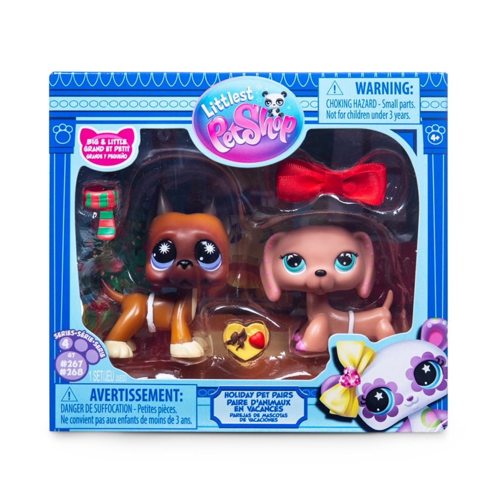 Комплект с 2 фигурки и аксесоари, Littlest Pet Shop, Holiday Pet Pairs, S4