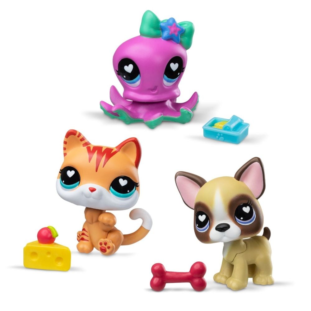 Комплект от 3 фигурки, Littlest Pet Shop, Miniatures Bobble, S4