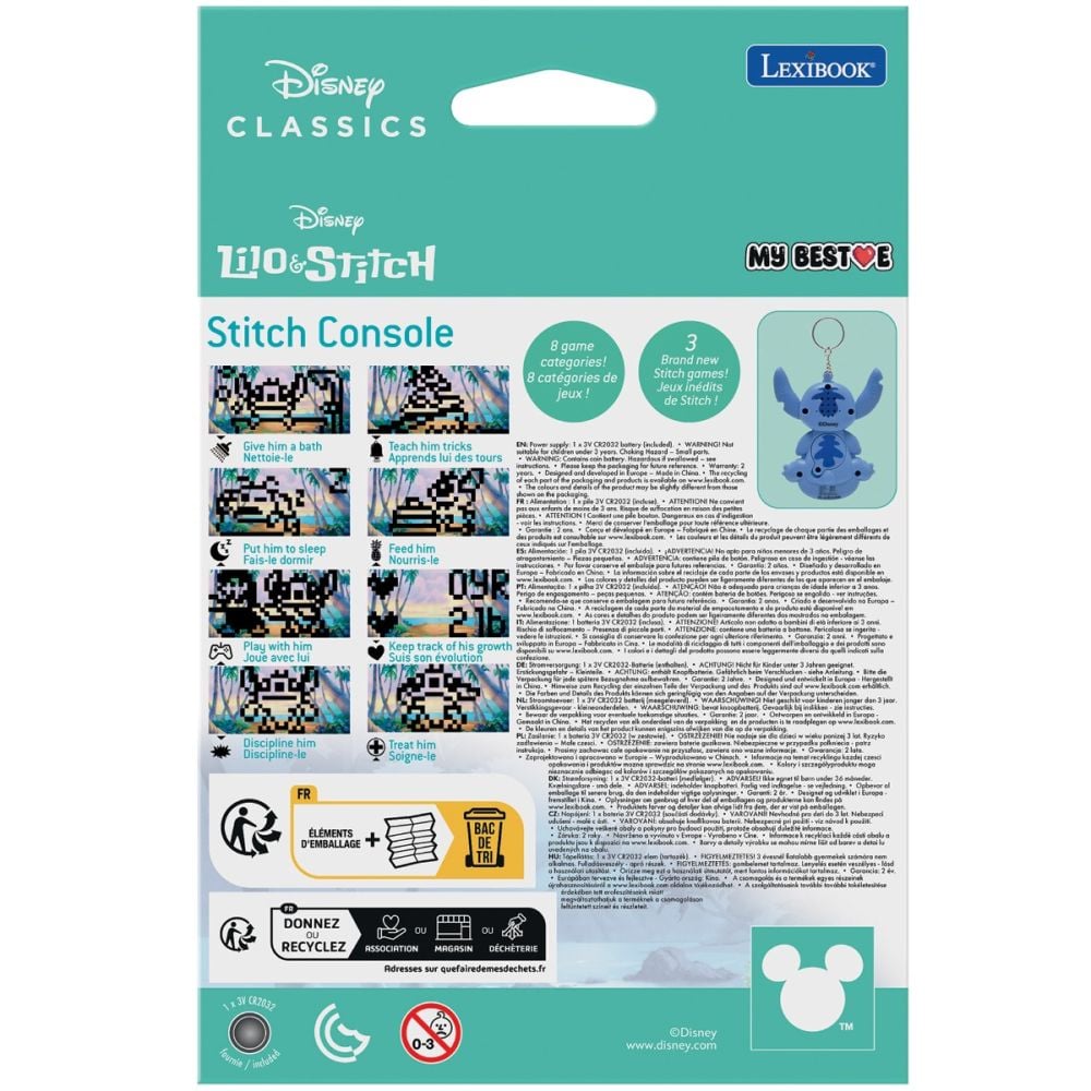 Мини конзола с 3 игри, Lexibook, Disney Stitch, My Best-E