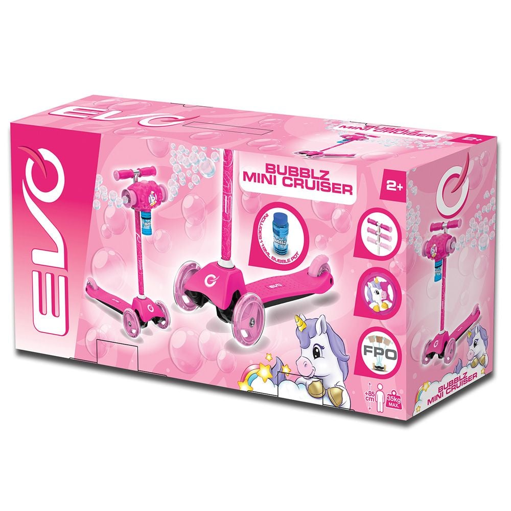 Тротинетка с 3 колела, Evo, Bubblz Mini Cruiser, Unicorn