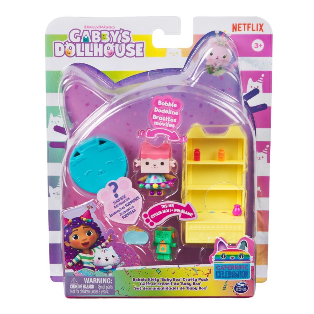 Комплект за игра с фигурка, Gabbys Dollhouse, Bobble Kitty Baby Box Crafty, 20144757