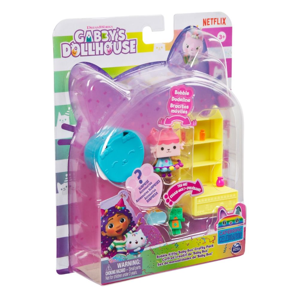 Комплект за игра с фигурка, Gabbys Dollhouse, Bobble Kitty Baby Box Crafty, 20144757