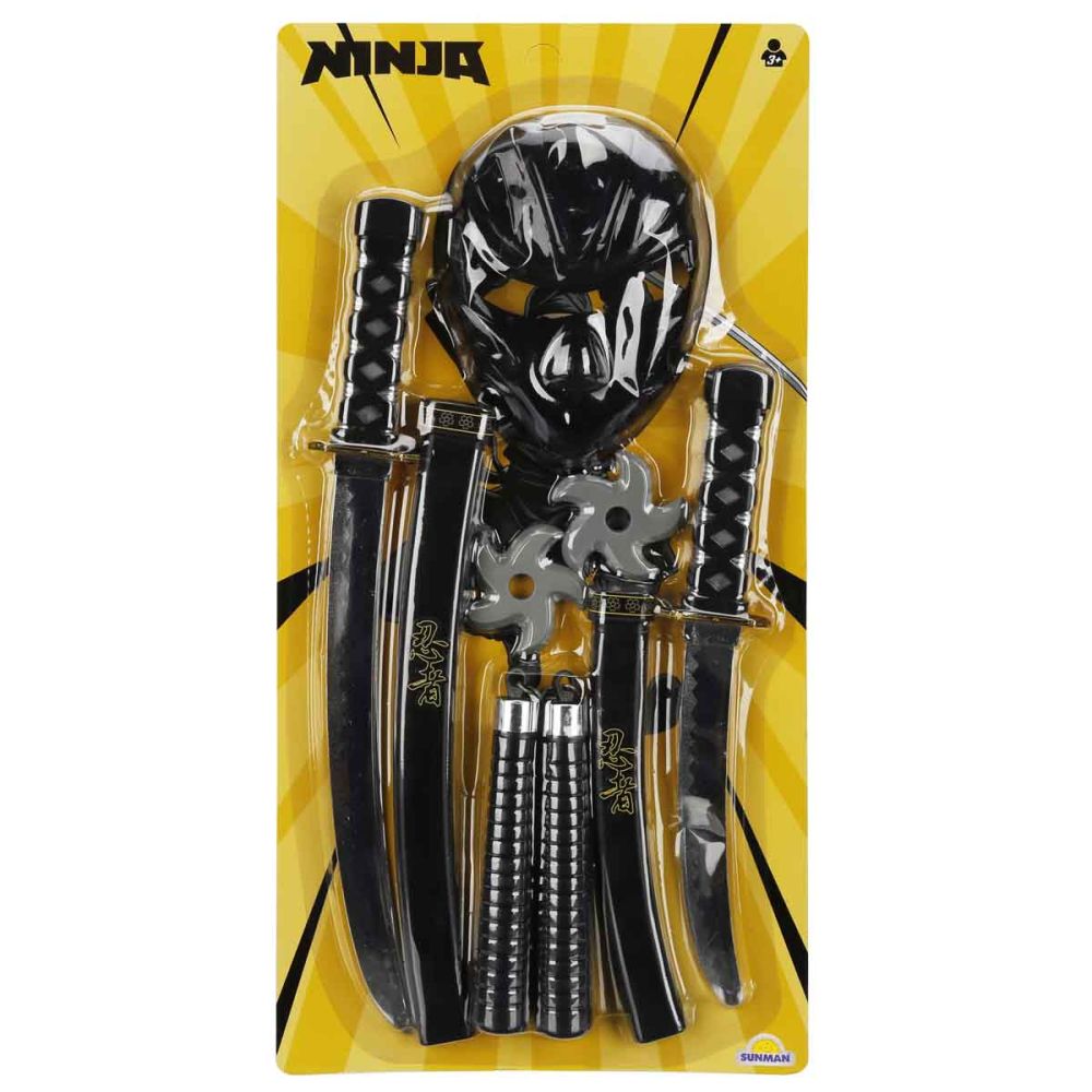 Комплект маска, меч и аксесоари, Ninja, 8 части