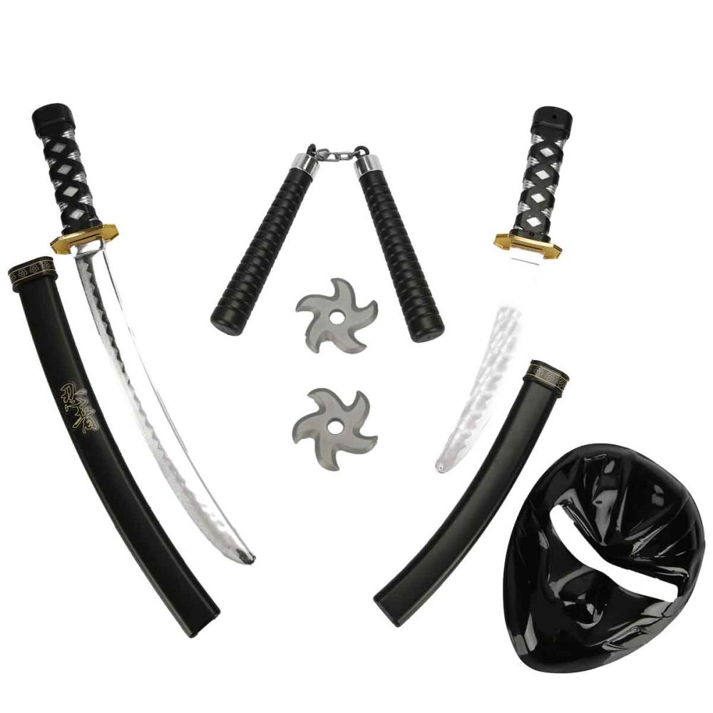 Комплект маска, меч и аксесоари, Ninja, 8 части