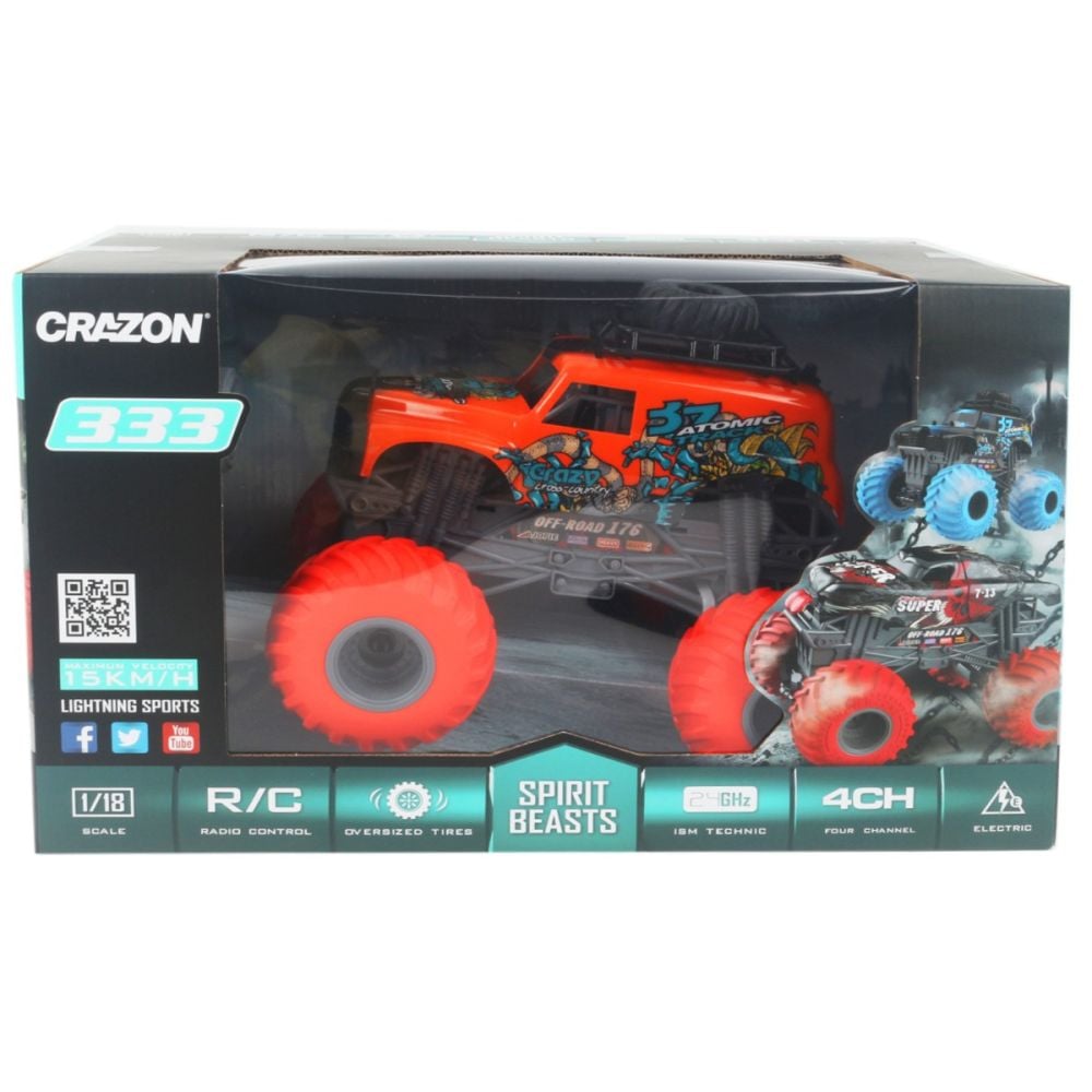 Кола с дистанционно управление, Crazon, Spirit Beasts Beetle, Бяла, 1:18