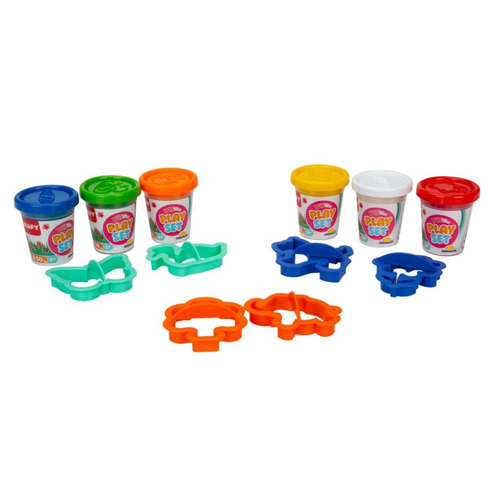 Комплект пластилин с 6 цвята, Crafty Fun