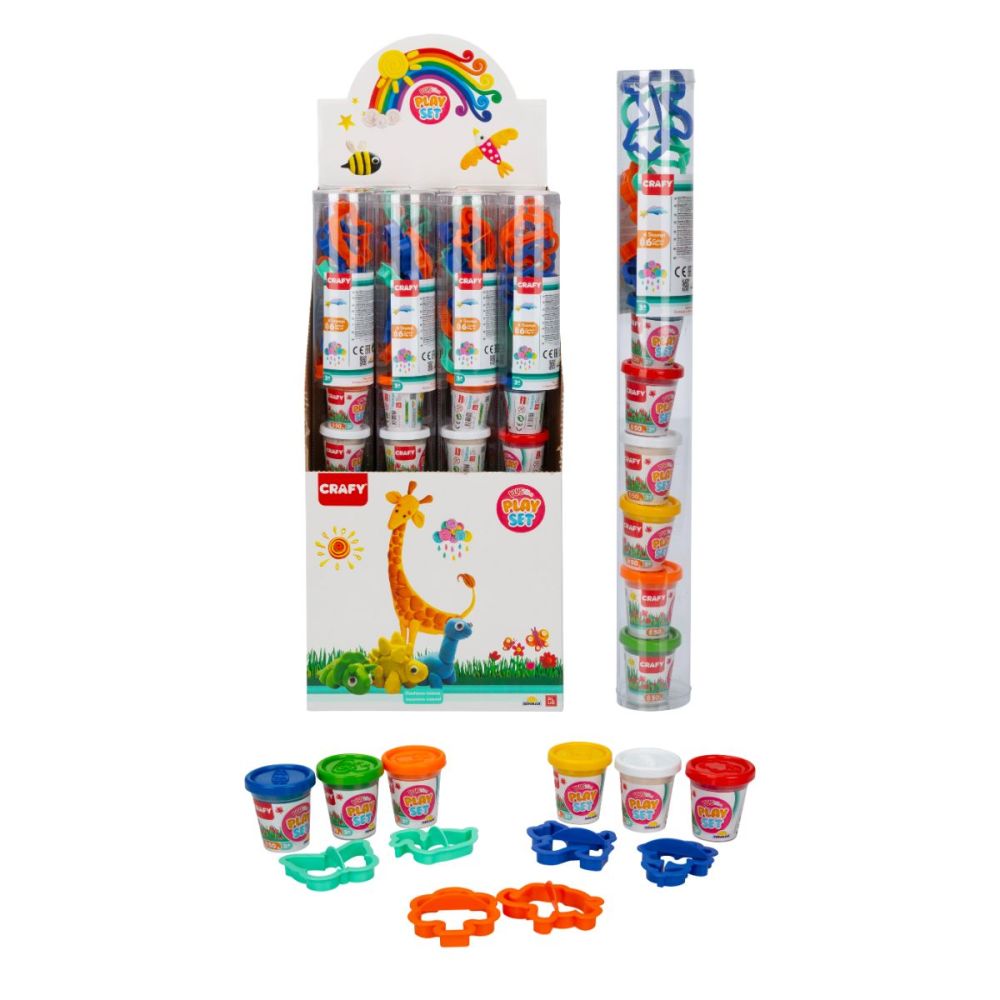 Комплект пластилин с 6 цвята, Crafty Fun