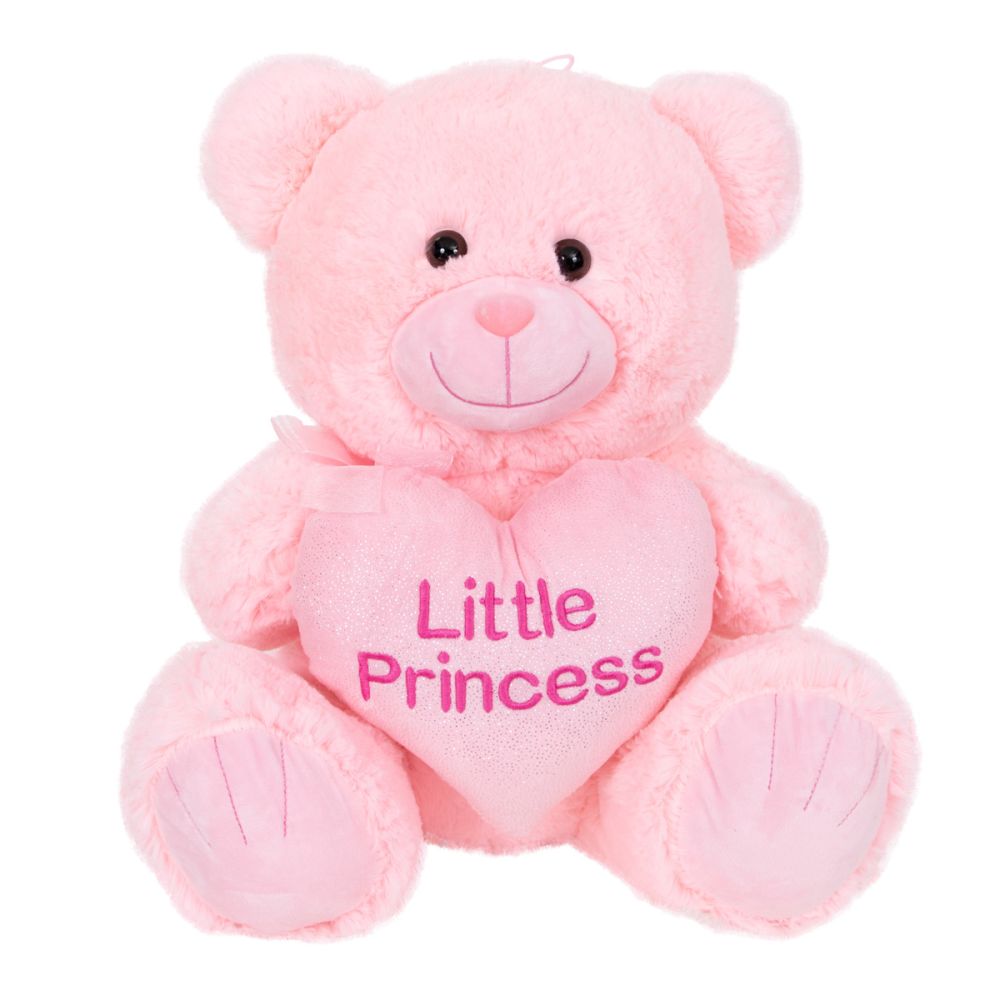 Плюшено мече със сърце, Puffy Friends, Little Princess, Розово, 45 см