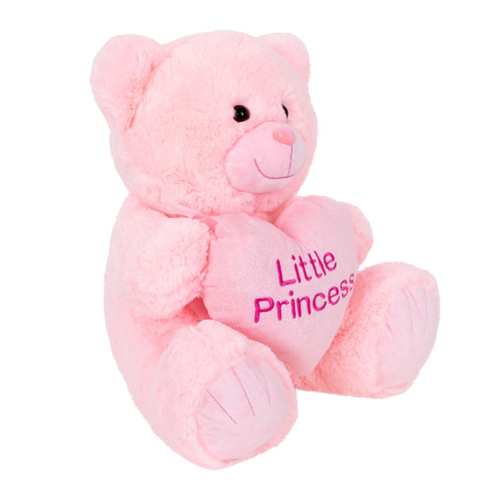 Плюшено мече със сърце, Puffy Friends, Little Princess, Розово, 45 см