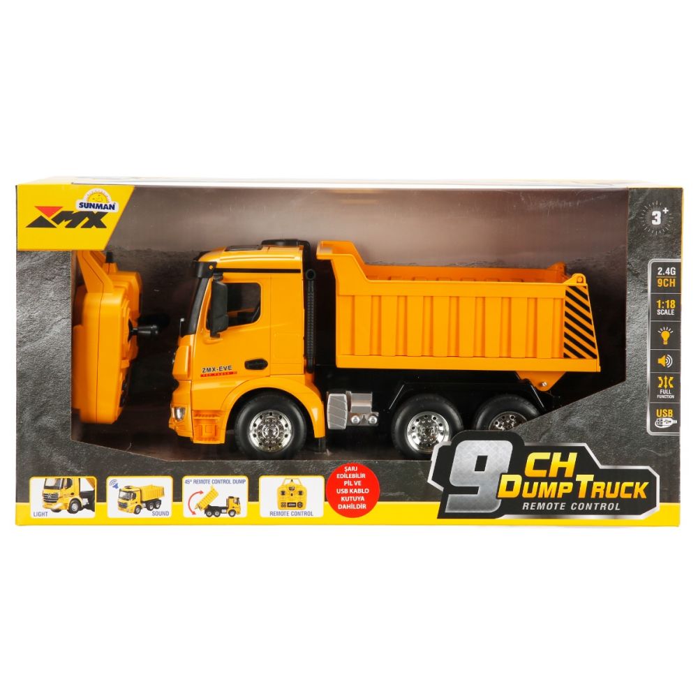 Самосвал с дистанционно и светлини,  Suncon, 9 CH Dump Truck, 1:18