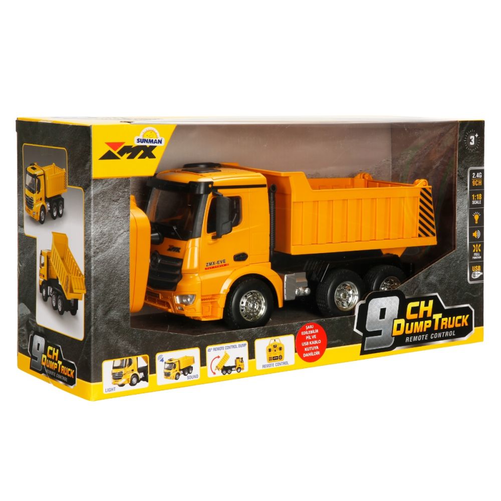 Самосвал с дистанционно и светлини,  Suncon, 9 CH Dump Truck, 1:18