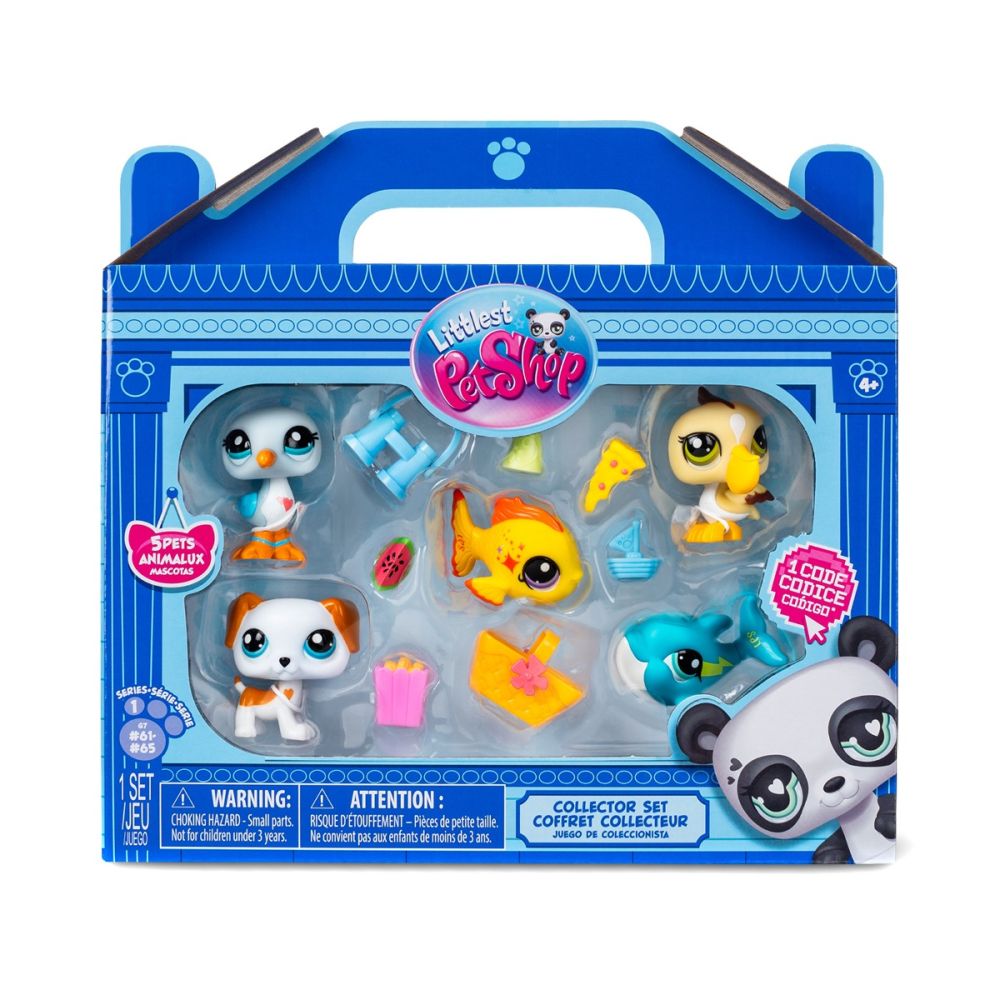 Комплект за игра с 5 животинчета и аксесоари, Littlest Pet Shop, Beach Besties