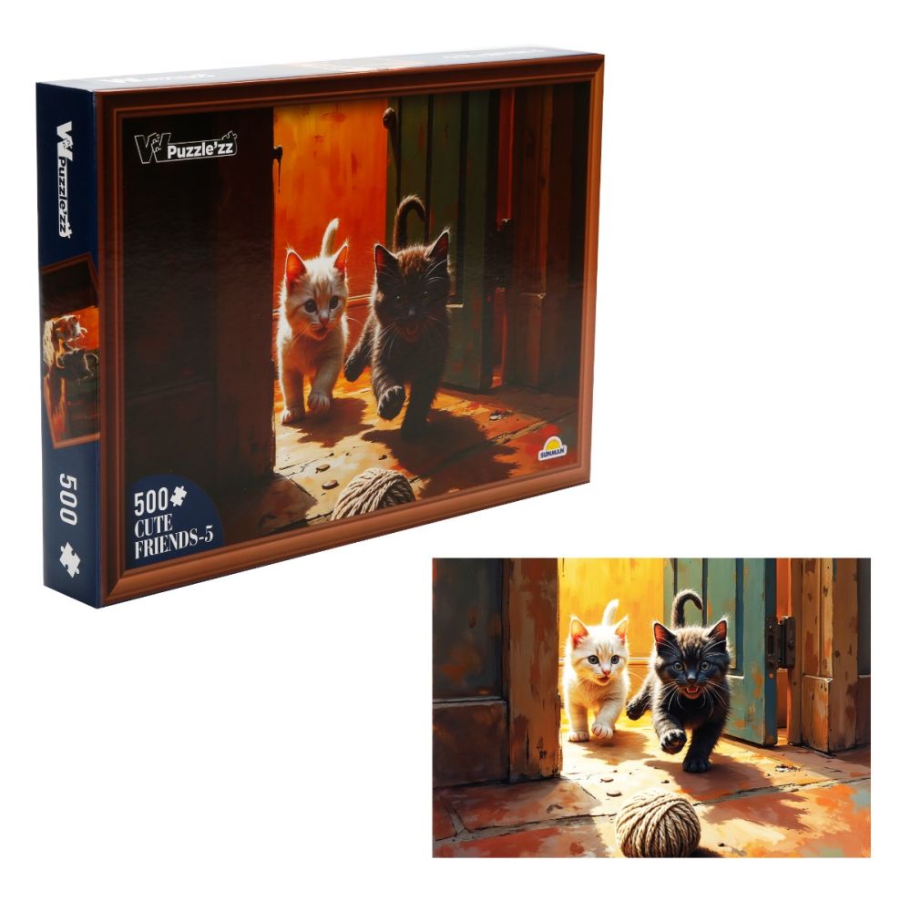 Пъзел Witty Puzzlezz, Котенца, 500 части