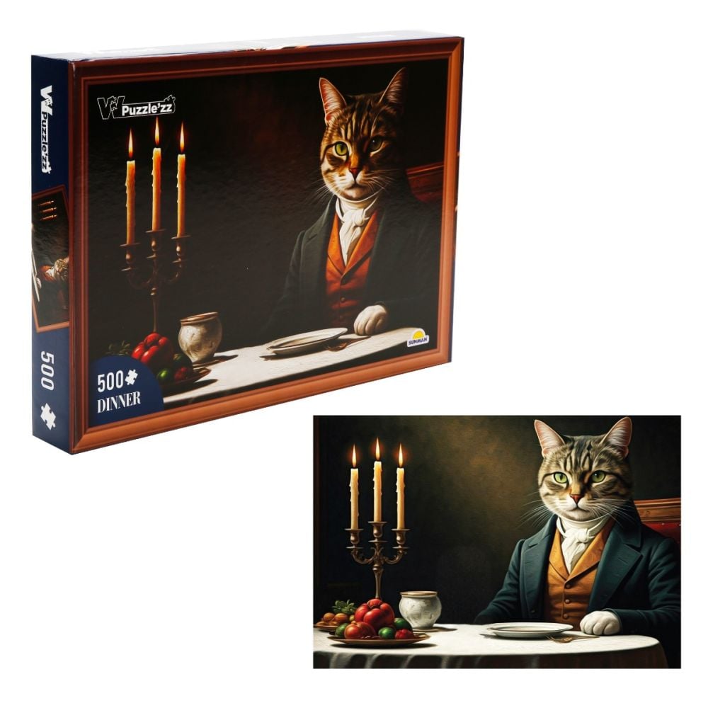Пъзел Witty Puzzlezz, Котка в костюм, 500 части