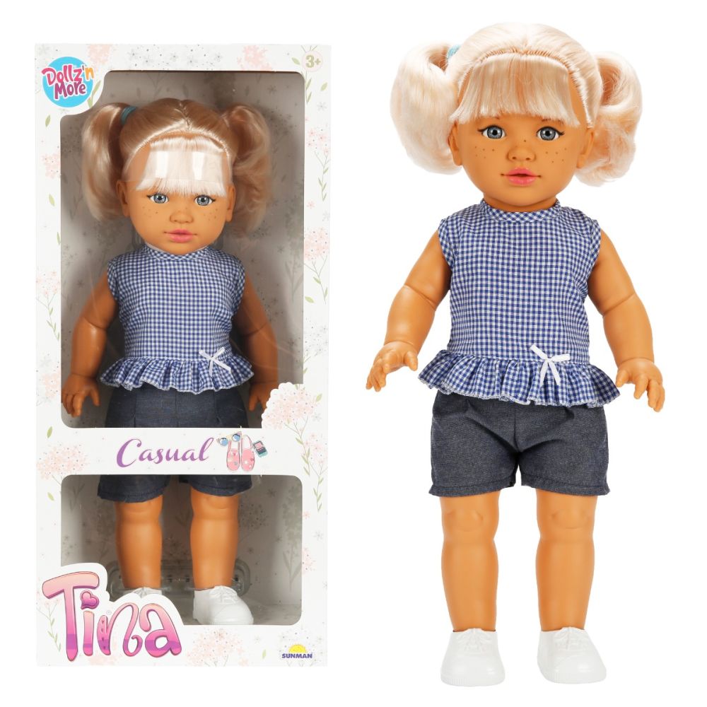 Кукла Dollz And More, Тина в ежедневно облекло, Синя, 45 см