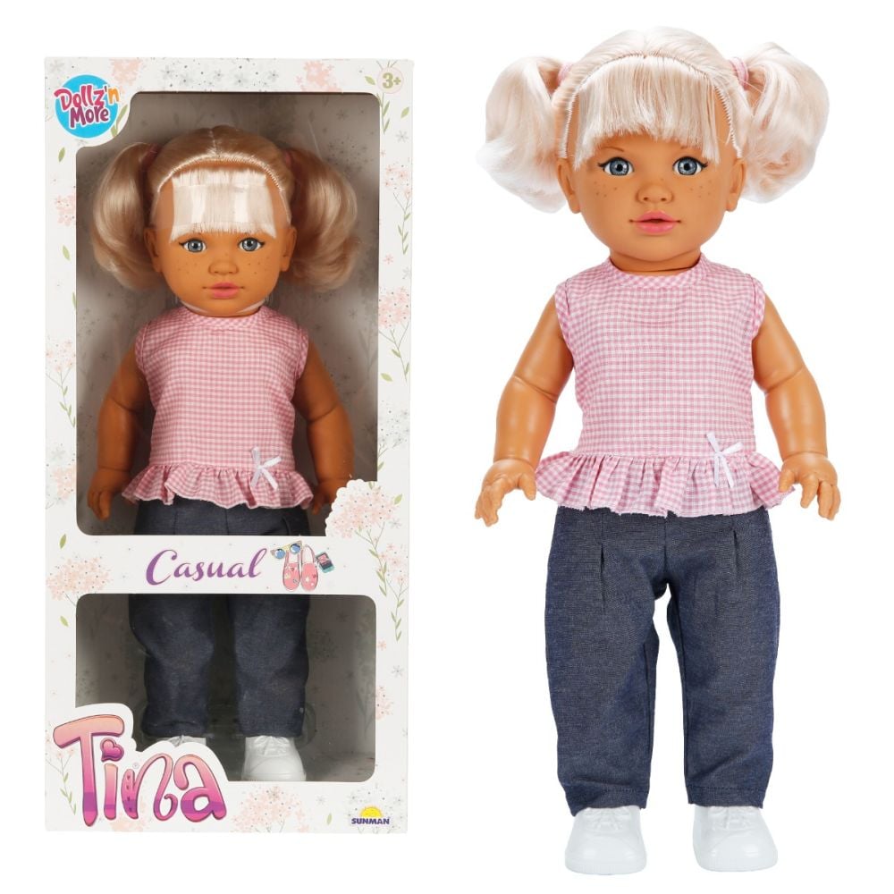 Кукла Dollz And More, Тина в ежедневно облекло, Розова, 45 см
