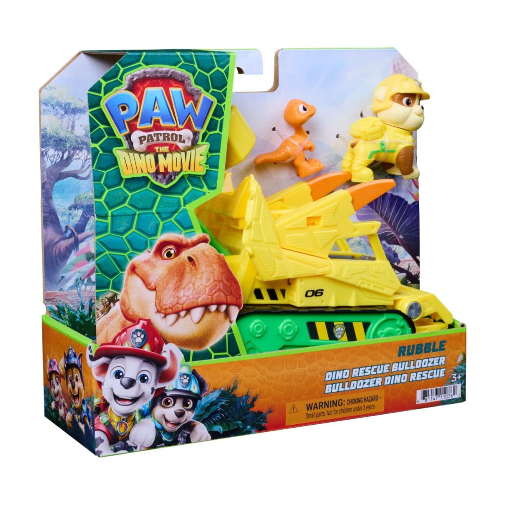 Спасително превозно средство с фигурка, Paw Patrol, Dino Rescue Bulldozer, Rubble, 6075771