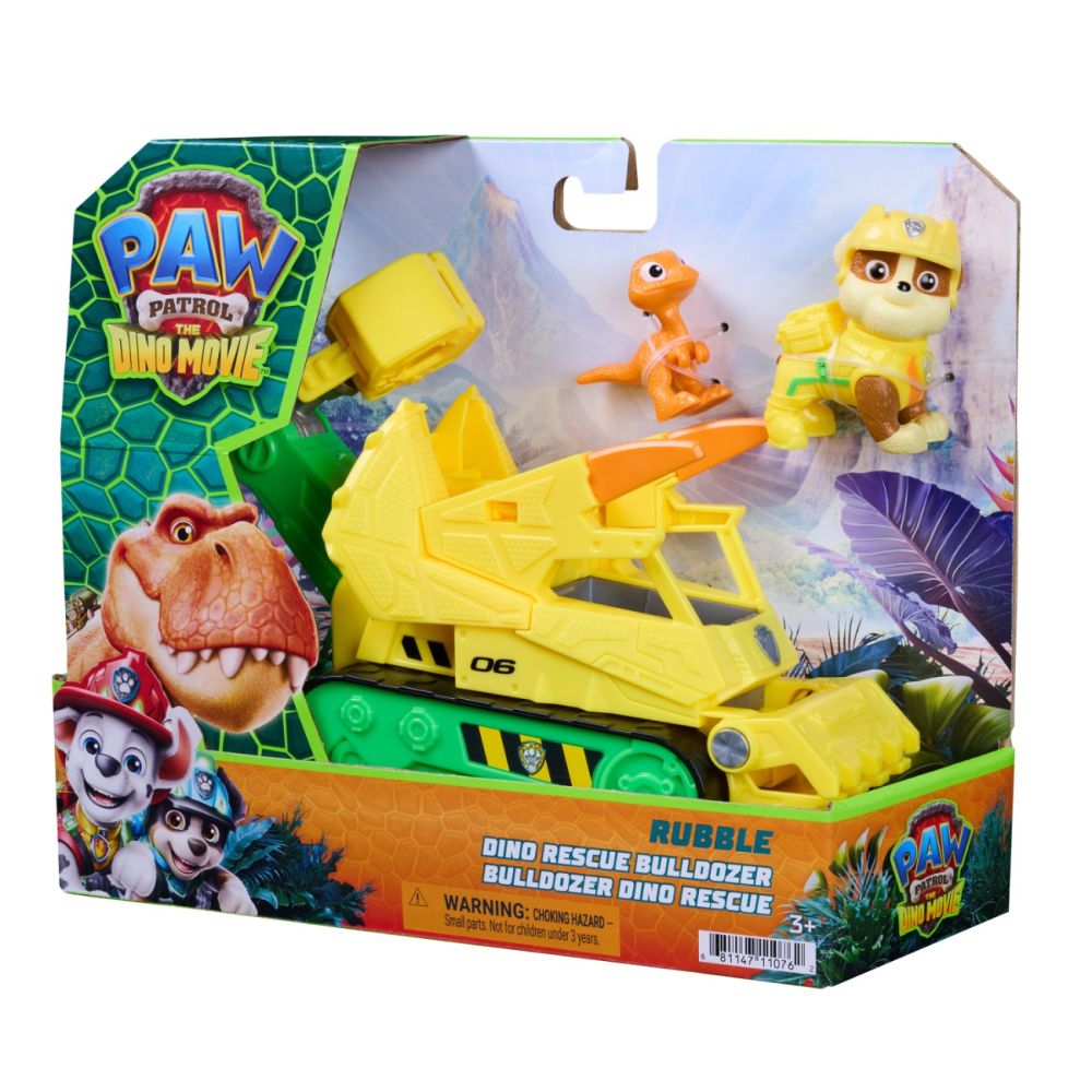 Спасително превозно средство с фигурка, Paw Patrol, Dino Rescue Bulldozer, Rubble, 6075771