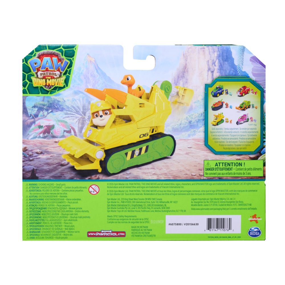 Спасително превозно средство с фигурка, Paw Patrol, Dino Rescue Bulldozer, Rubble, 6075771