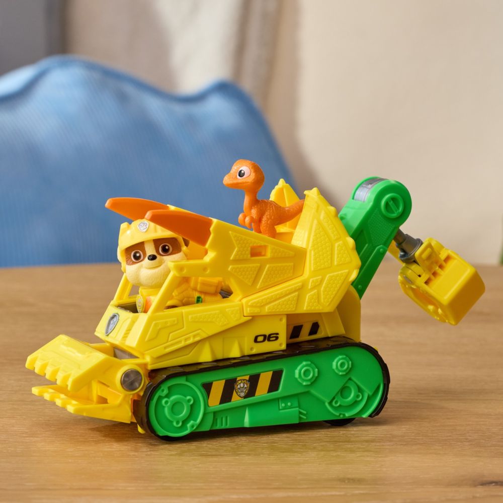 Спасително превозно средство с фигурка, Paw Patrol, Dino Rescue Bulldozer, Rubble, 6075771