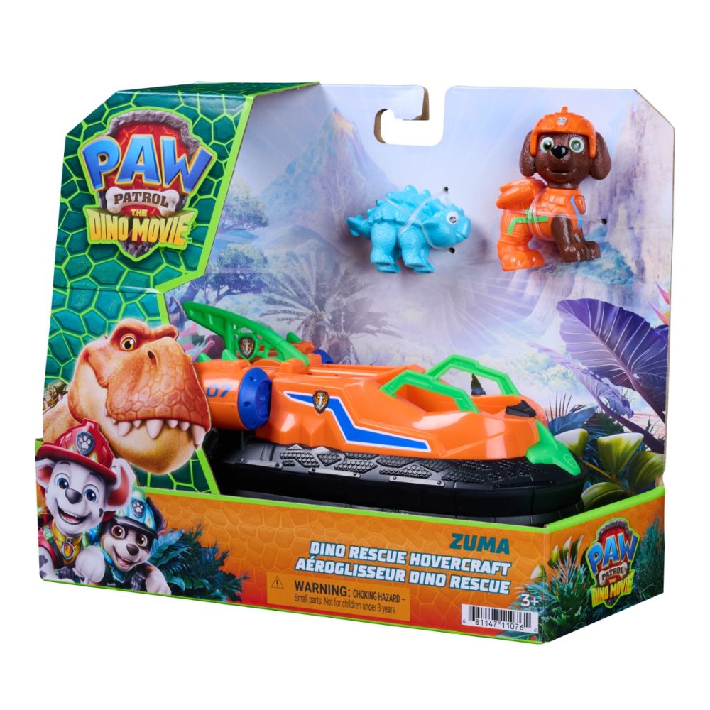 Спасително превозно средство с фигурка, Paw Patrol, Dino Rescue Hovercraft, Zuma, 6075773