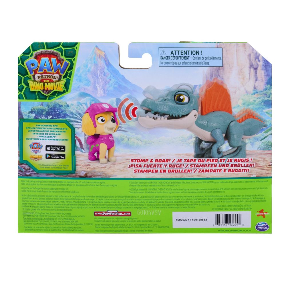 Комплект динозавър с фигурка, Paw Patrol, Roaring Pup Pals, Skye, 20158883