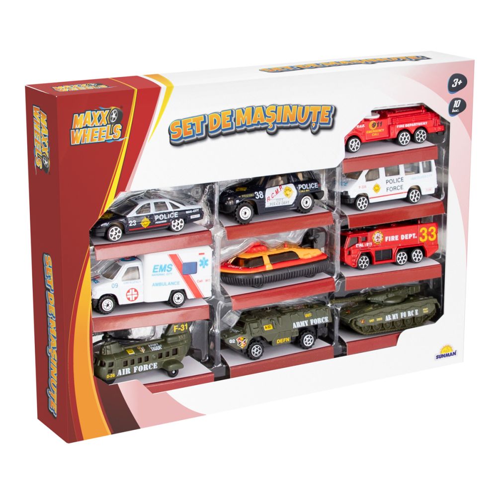 Комплект 10 колички за интервенция, Maxx Wheels