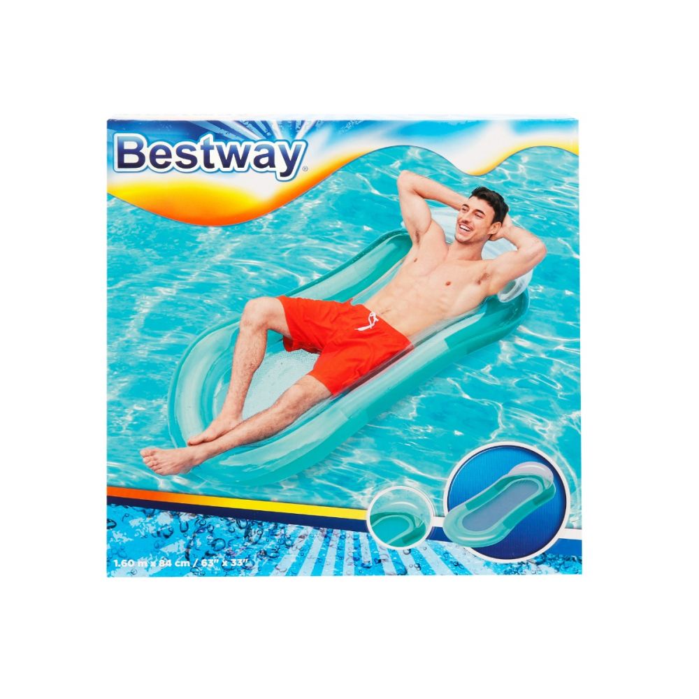 Надуваем дюшек с възглавница, Bestway, Тюркоаз, 160 x 84 см
