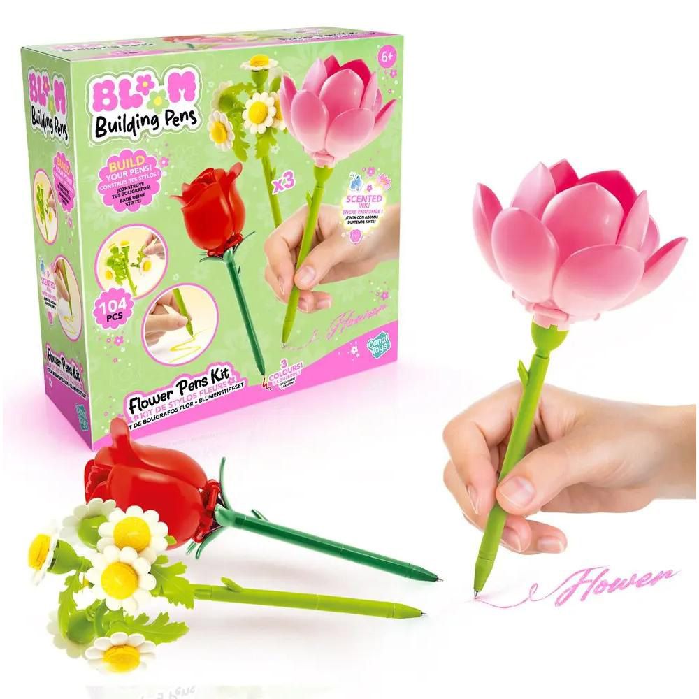 Комплект за изработване на 3 химикалки с ароматизирано мастило, Bloom, Flower