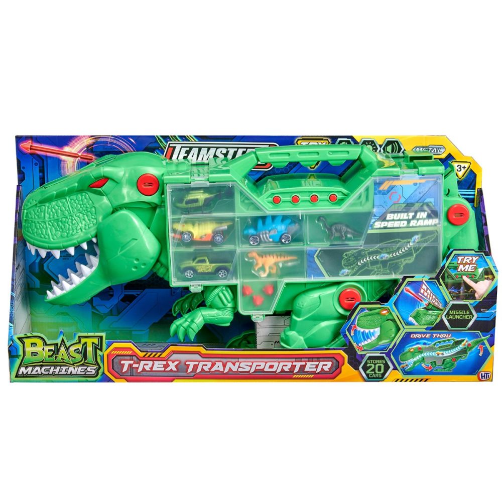 Транспортьор Т-Рекс с колички и фигурки, Teamsterz Beast Machines