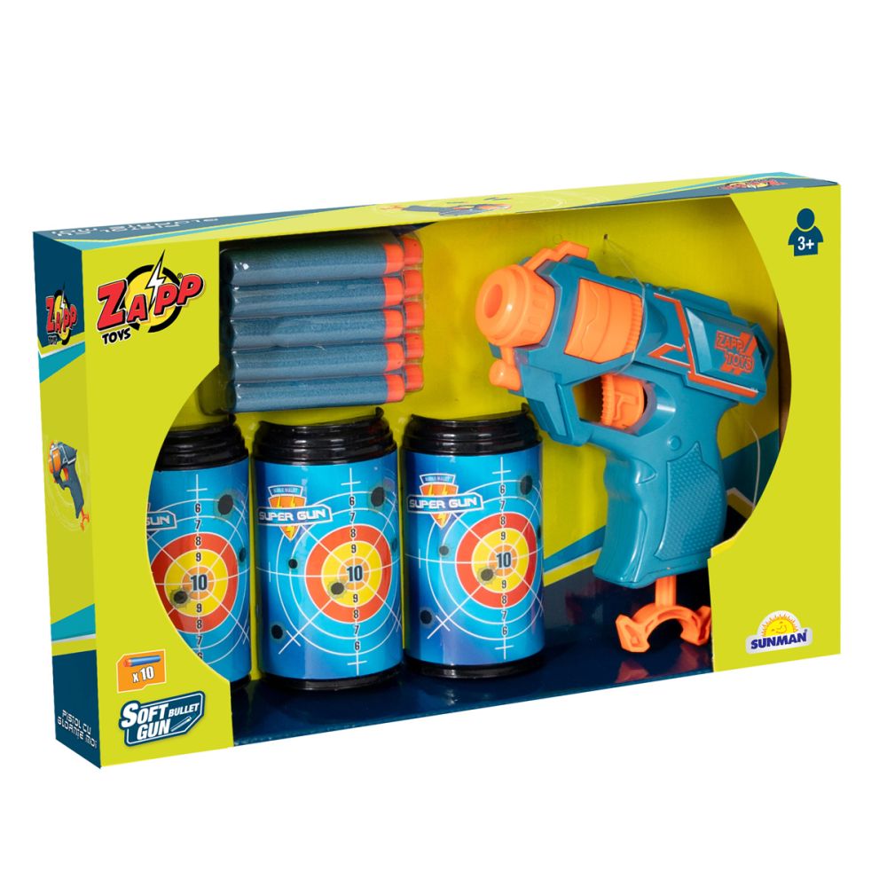 Пистолет с 10 гъбени стрелички и 3 мишени, Zapp Toys, Sniper 1