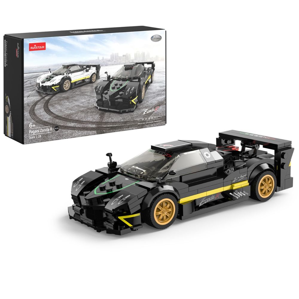Комплект за сглобяване на количка, Rastar, Pagani Zonda R Черна, 1:28, 387 части