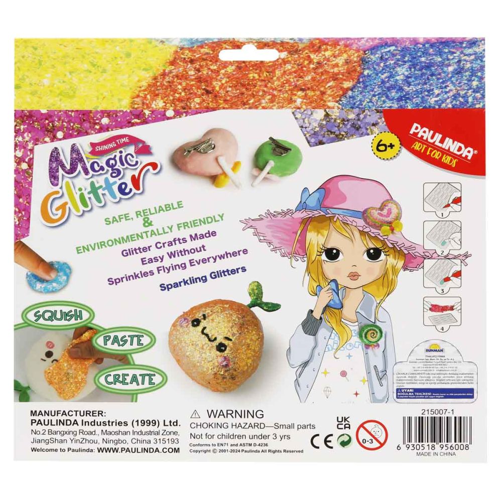 Творчески комплект с брокат Paulinda, Magic Glitter 3In1, Plush Brooch Design