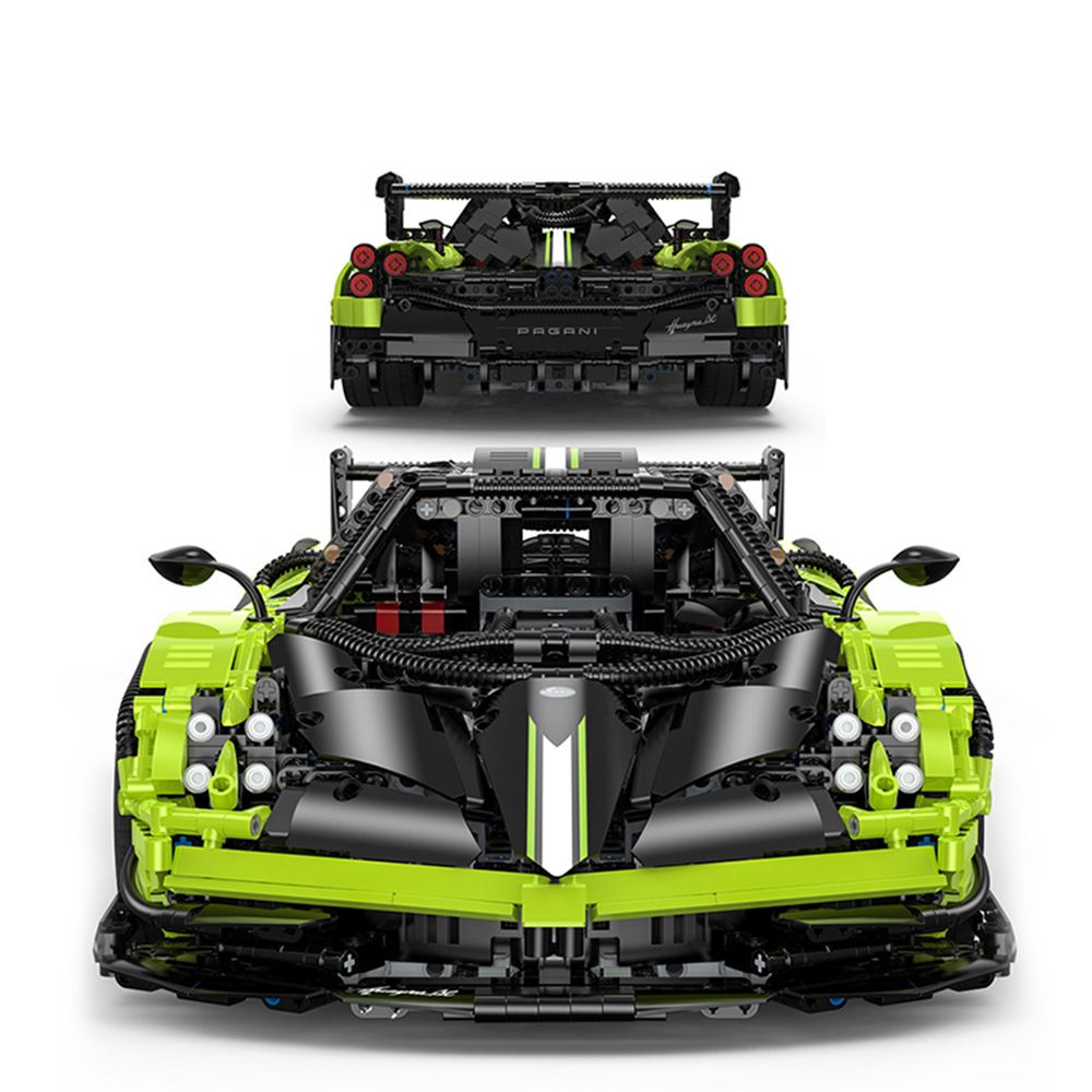 Комплект за сглобяване на количка с дистанционно, Rastar, Pagani Huayra, Зелена, 1:8, 2899 части