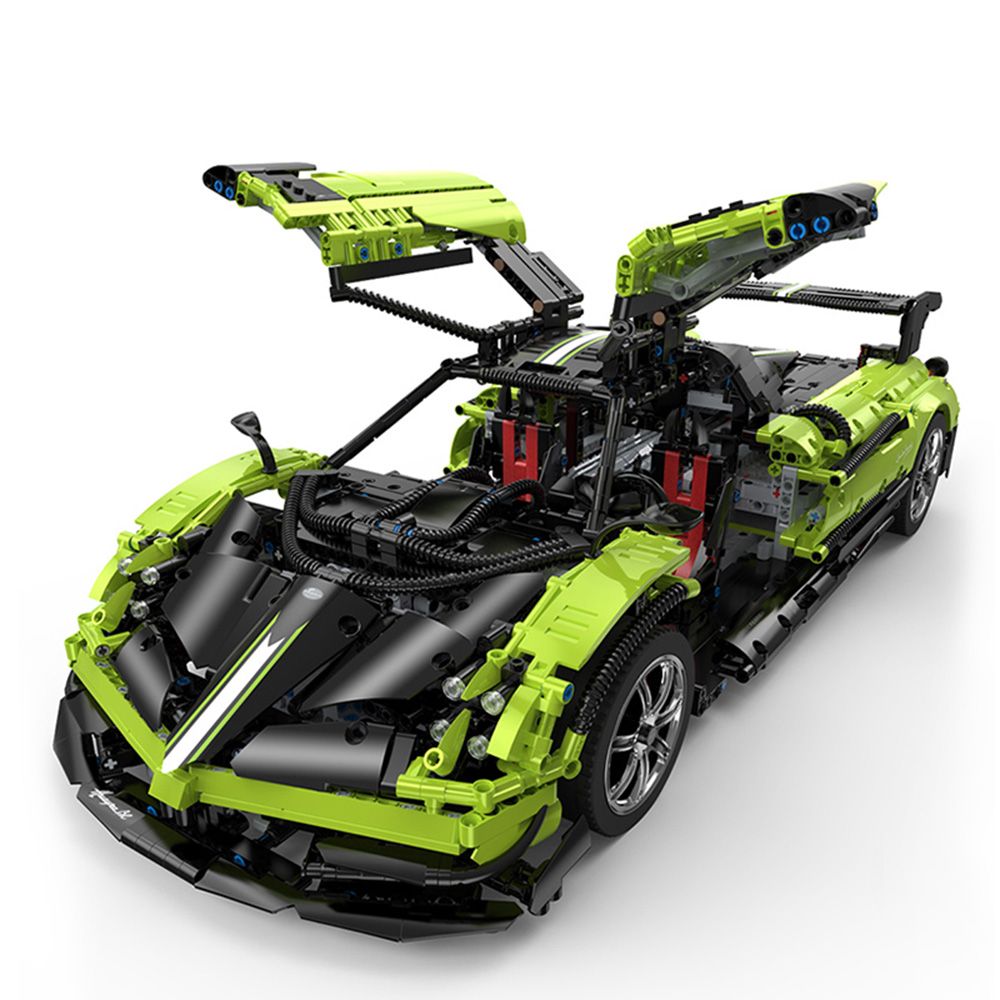 Комплект за сглобяване на количка с дистанционно, Rastar, Pagani Huayra, Зелена, 1:8, 2899 части