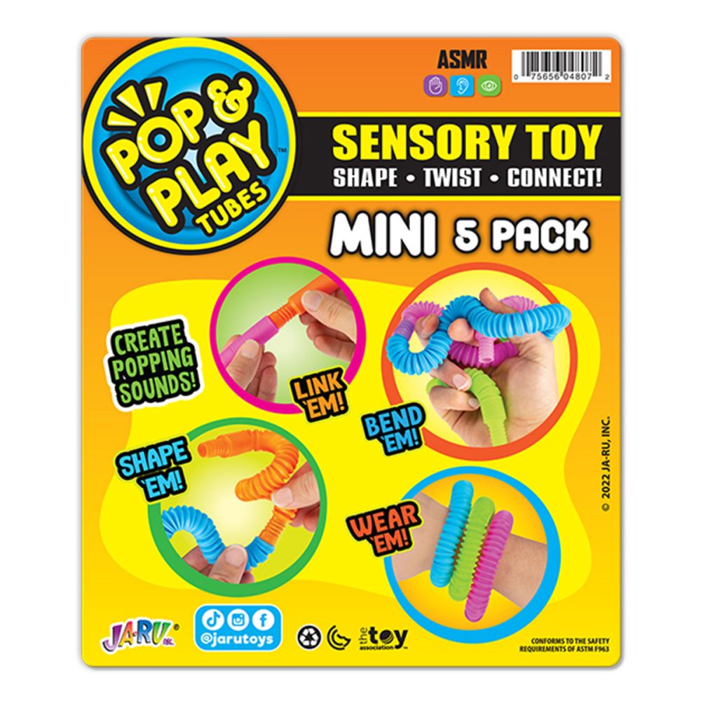 Комплект 5 мини гъвкави тубички, Jaru, Pop & Play