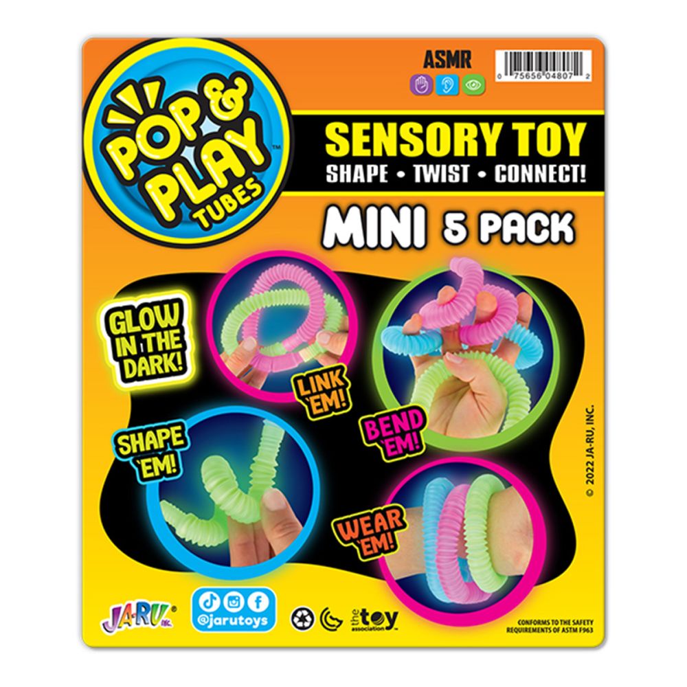 Комплект 5 мини гъвкави тубички, Jaru, Pop & Play