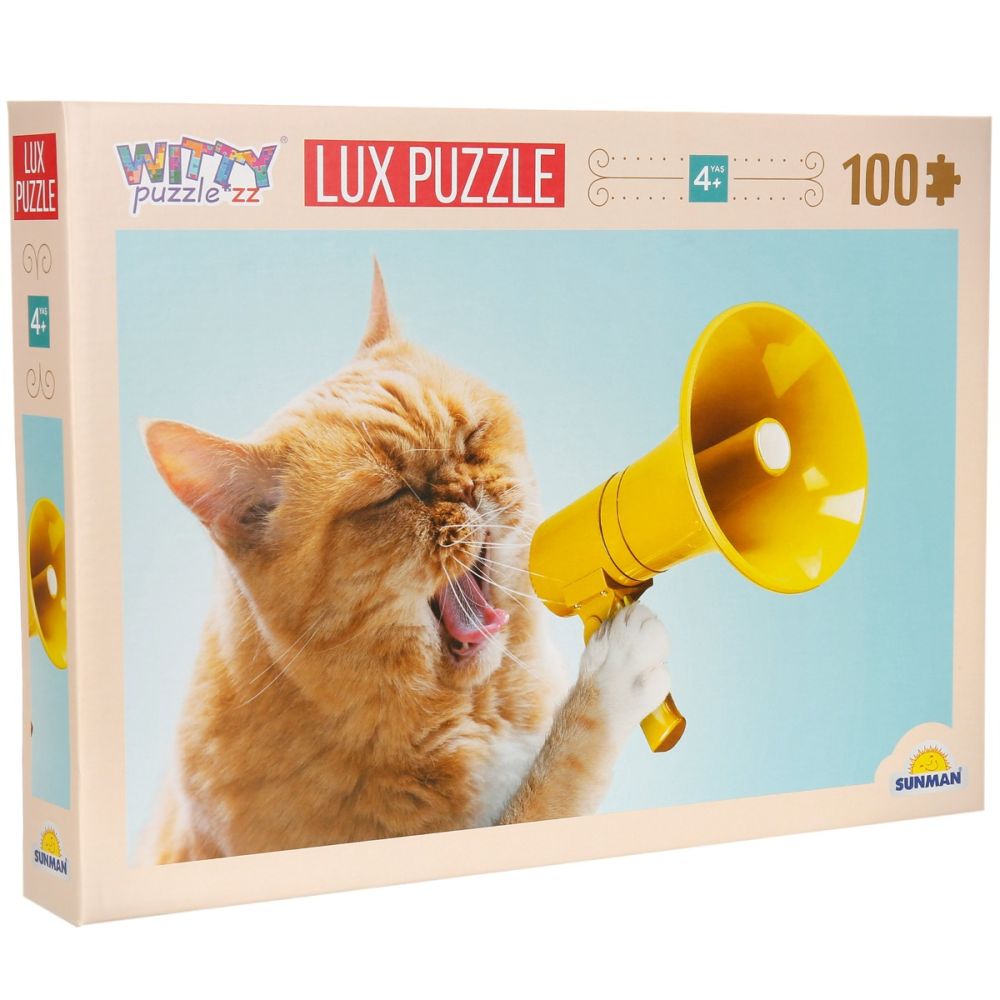 Пъзел Luxury, Witty Puzzlezz, Котка с мегафон, 100 части